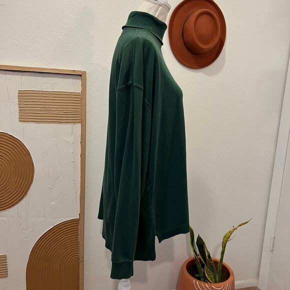 Abercrombie & Fitch 90s 100% Cotton Green Oversized Pullover Turtleneck Shirt - Picture 5 of 12